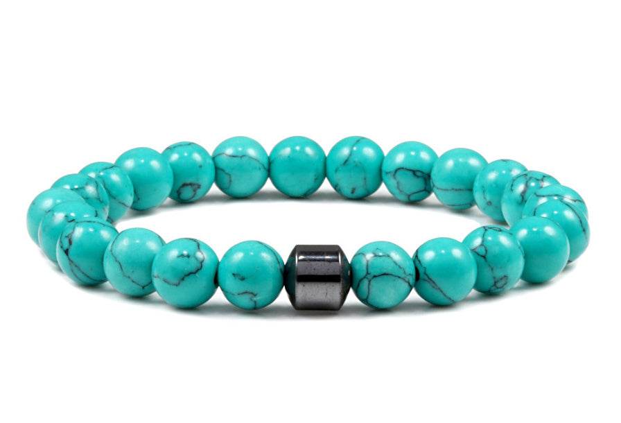 Natural Gemstone Bracelet Vintage Stone Beads Men Women Jewelry - Mubimart