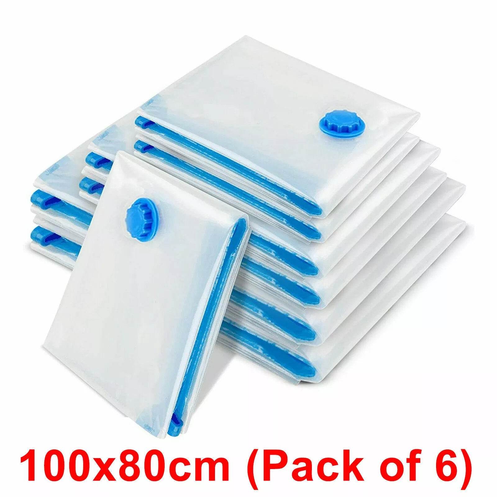 6 X STRONG VACUUM STORAGE SPACE SAVING BAGS VAC BAG SPACE SAVER VACCUM VACUM-BAG - Mubimart