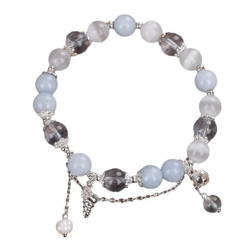 Sweet Aquamarine Beaded Bracelet For Women - Mubimart