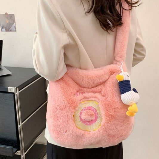 Donut Plush Casual Cute Crossbody Bag For Women - Mubimart