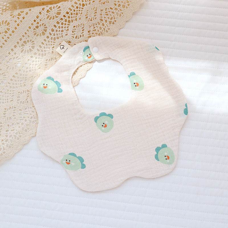 6 Layers Cotton Cloth Petal Bib Children's Saliva Towel Can Rotate 360 Degrees - Mubimart