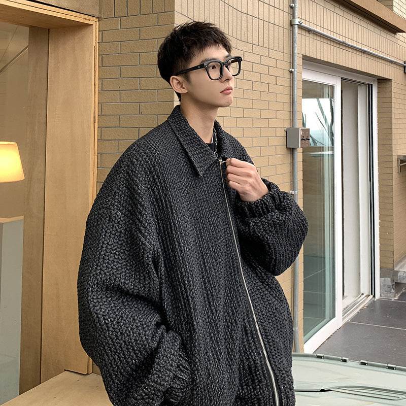 Mens Fashion Vintage Jacquard Denim Jacket - Mubimart