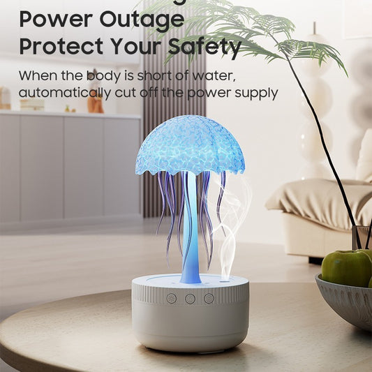 USB Rotating Colorful Light Large Mist Jellyfish Humidifier