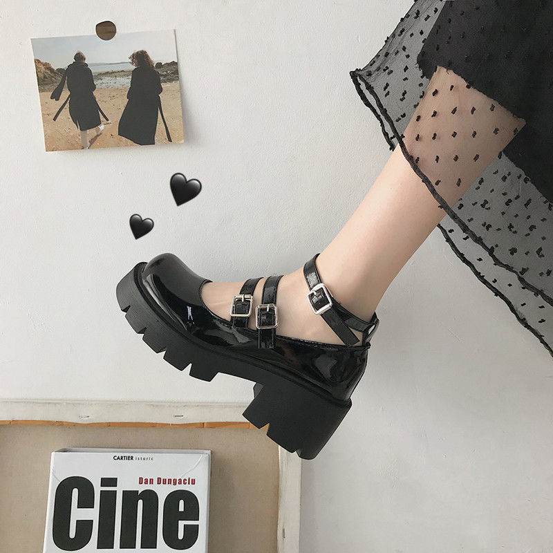 Women's Retro Japanese Hepburn Mary Jane Shoes - Mubimart