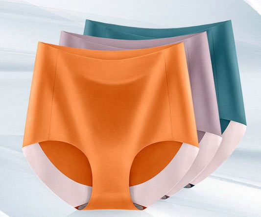High Waist Seamless Breathable Cotton Antibacterial Women's Panties - Mubimart