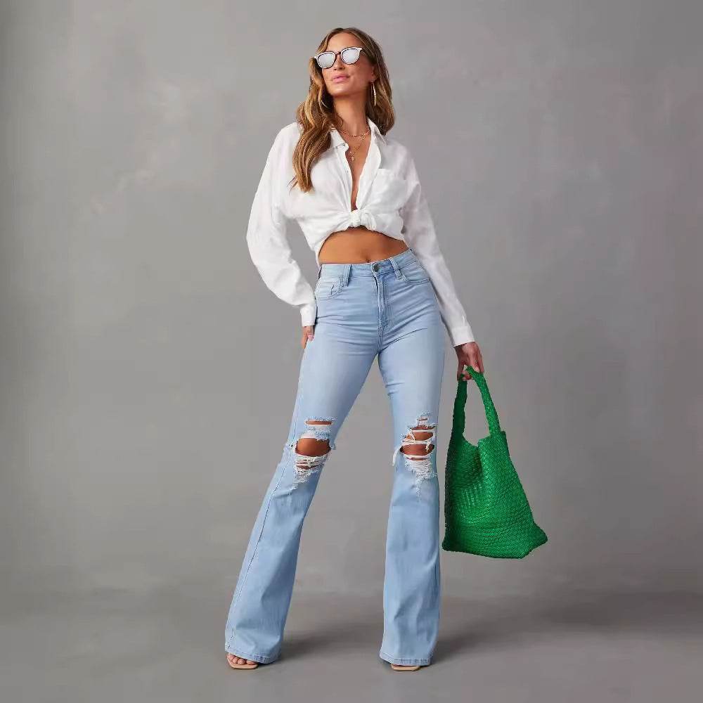 Fashion Temperament Wide-leg Jeans Women - Mubimart