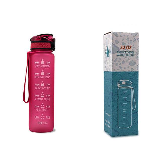 1L Tritan Water Bottle With Time Marker Bounce Cover Motivational Water Bottle Cycling Leakproof Cup For Sports Fitness Bottles - Mubimart