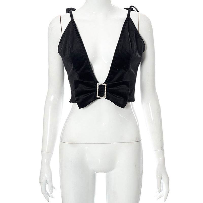 Women's Solid V-Neck Camisole Top - Mubimart