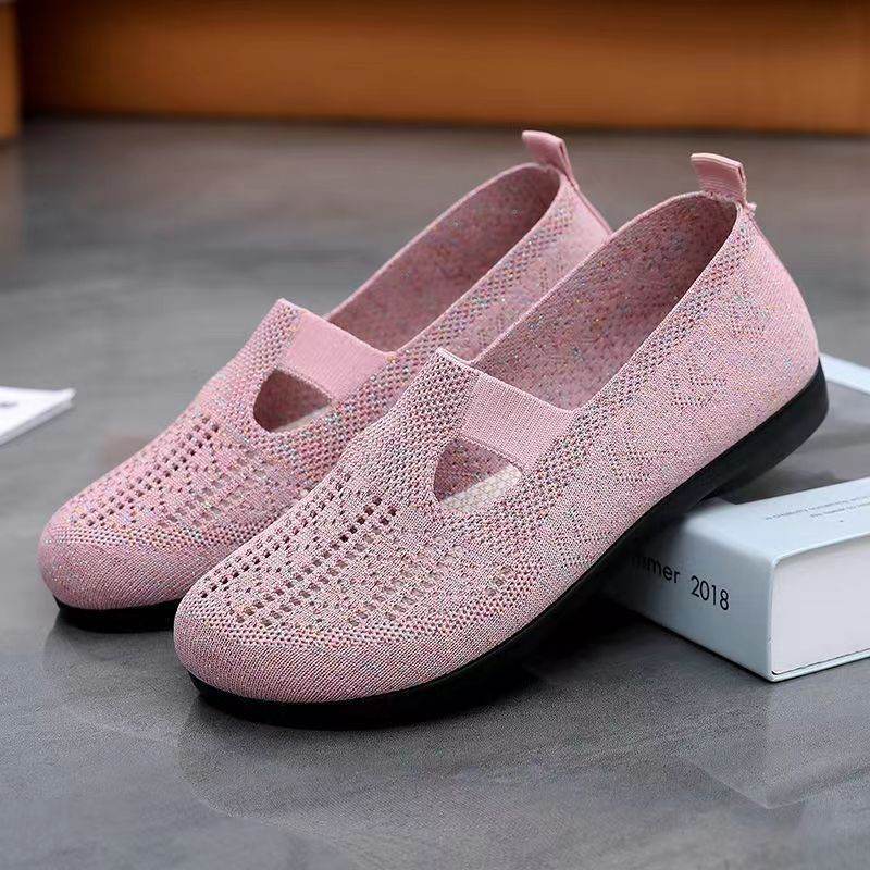 Women Flats Shoes Breathable Mesh Shoes Summer Light Loafers - Mubimart