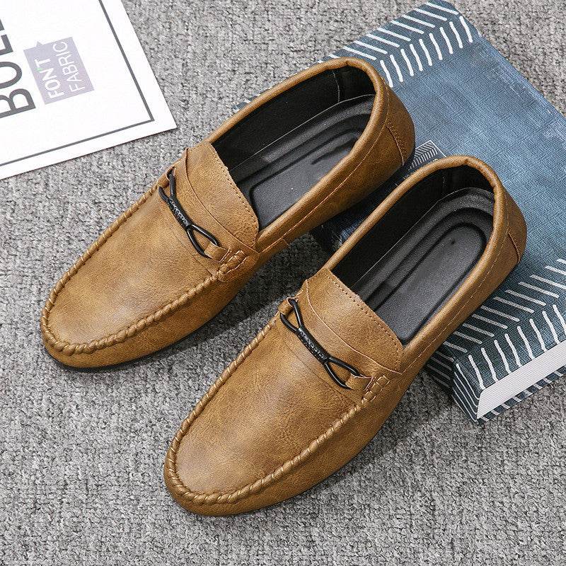 Mens Fashion Soft Sole Casual Leather Shoes - Mubimart