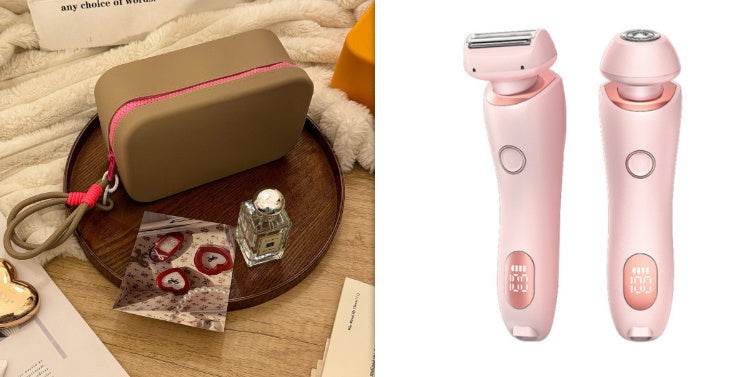 2 In 1 Hair Removal Epilator USB Rechargeable Trimmer Women Body Razor Face Leg Armpit Bikini Hand Pubic Shaver Hair Remover - Mubimart