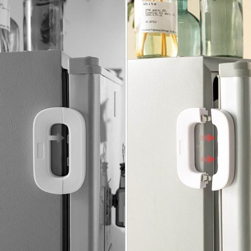 Household Refrigerator Lock Freezer Door Lock Toddler Children's Cabinet Safety Lock Baby Anti-pinching Safety For Baby Kitchen Gadgets - Mubimart