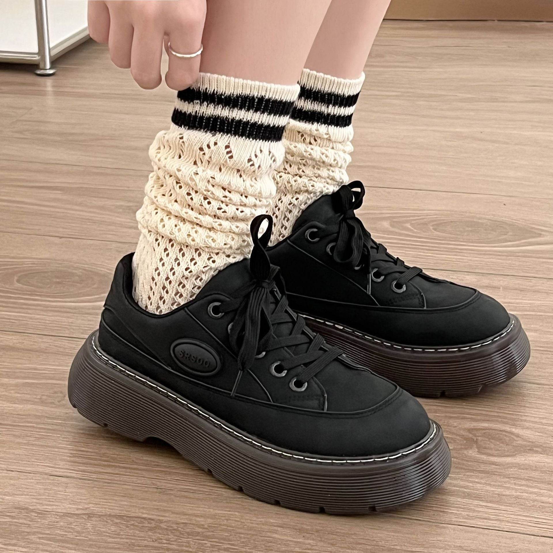 Thick Bottom Mary Jane Retro Women's Fashion Shoes - Mubimart