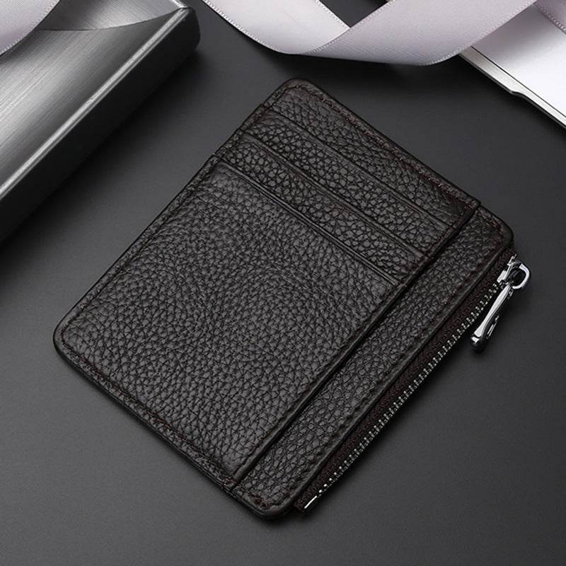 Leather Card Holder First Layer Cowhide Card Holder - Mubimart