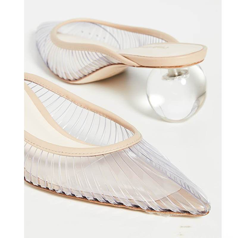 Sandals Summer Pointed High Heels Thick Heels - Mubimart