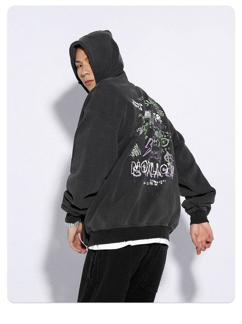 Street Loose Mens And Womens Street Wash Old Sweater - Mubimart