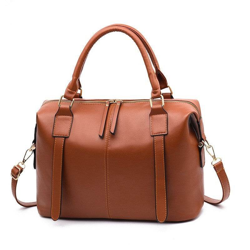 Women Leather Handbag Vintage Bag Shoulder Bags Big Bag - Mubimart