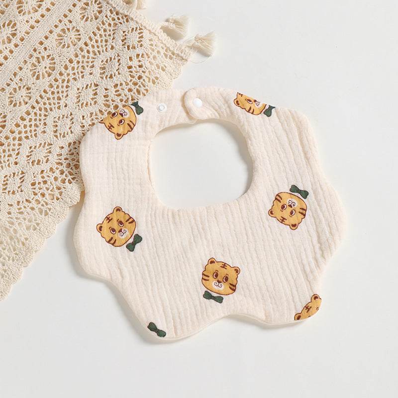 6 Layers Cotton Cloth Petal Bib Children's Saliva Towel Can Rotate 360 Degrees - Mubimart