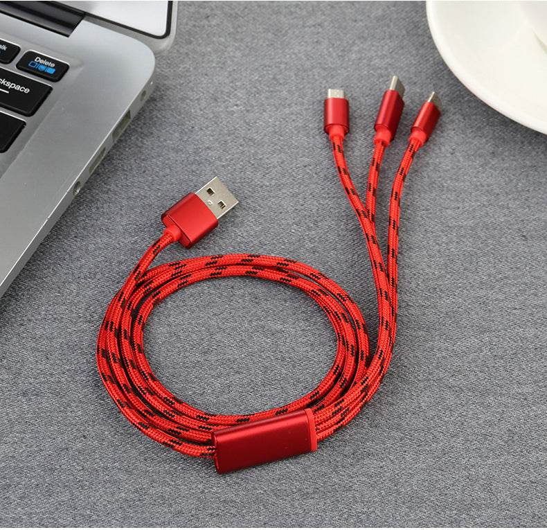 Three-in-one Mobile Phone Charging Cable - Mubimart