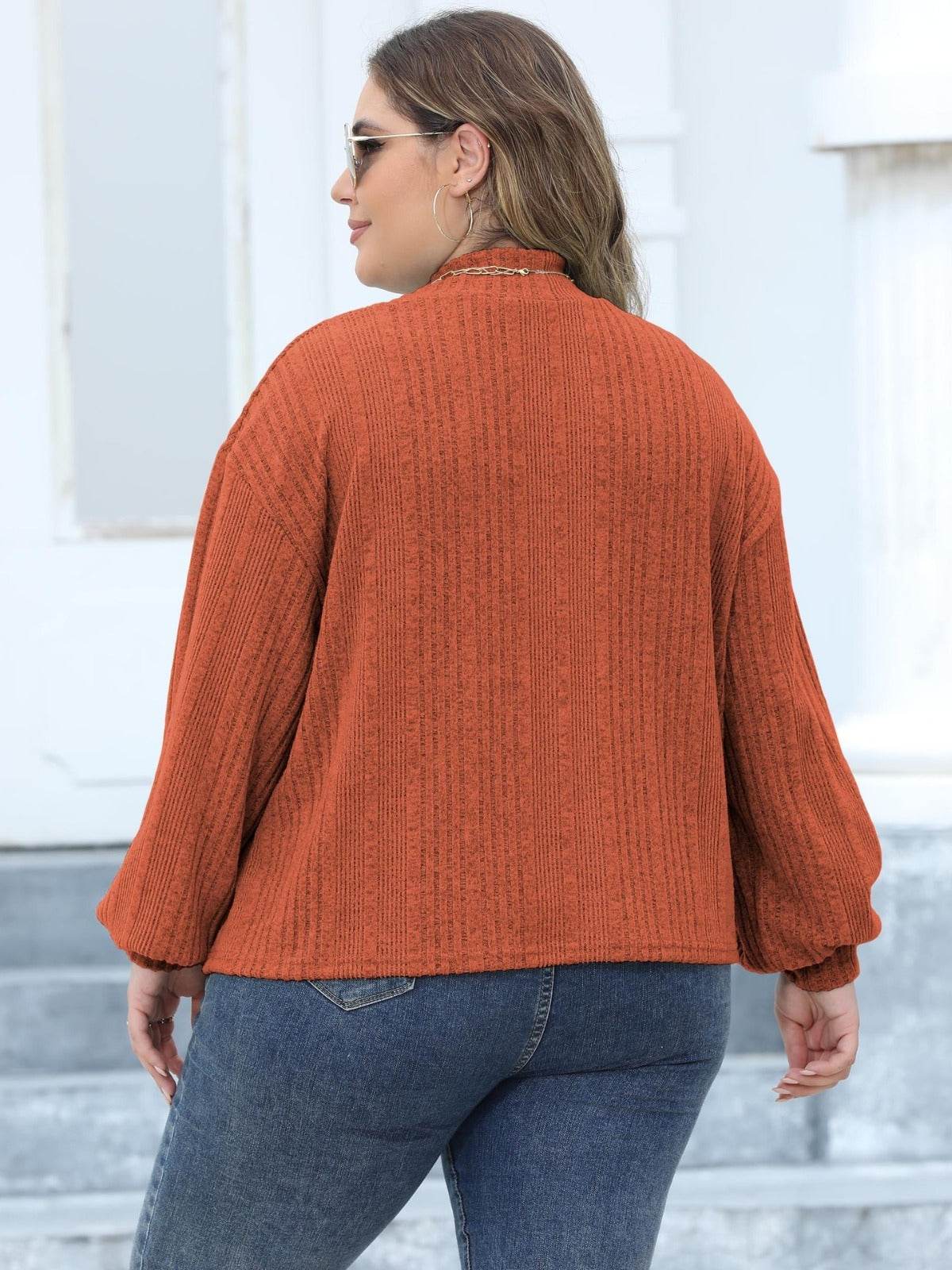 Lady's Pullover Tops Plus Size Half-turtleneck T-shirt Bottoming Shirt - Mubimart
