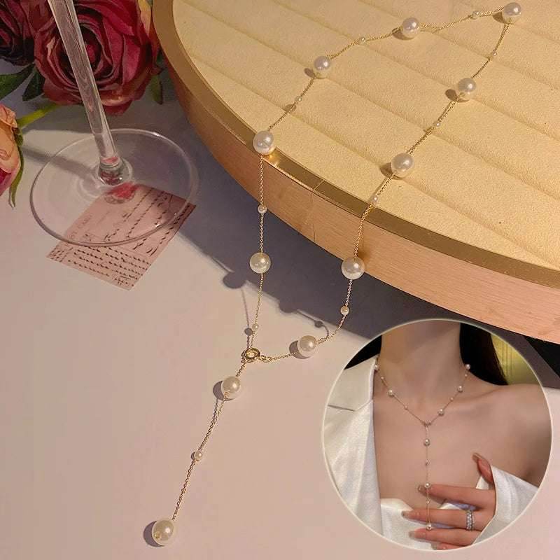 Trendy Pearl Necklace For Women Fashion Starry Pearl Choker Necklaces 2024 Fashion Jewelry Girl Gifts - Mubimart
