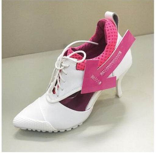 White Lace-up Personality Fashion Casual Sports High Heels Women - Mubimart
