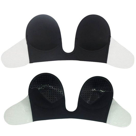 Gathered Silicone Bra Plus Size Sexy Invisible - Mubimart
