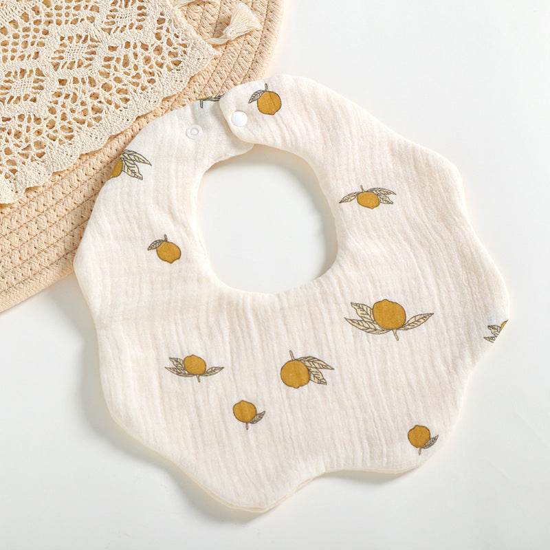 6 Layers Cotton Cloth Petal Bib Children's Saliva Towel Can Rotate 360 Degrees - Mubimart