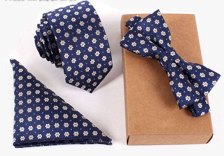Slim Necktie Set Men Three-piece bow tie - Mubimart