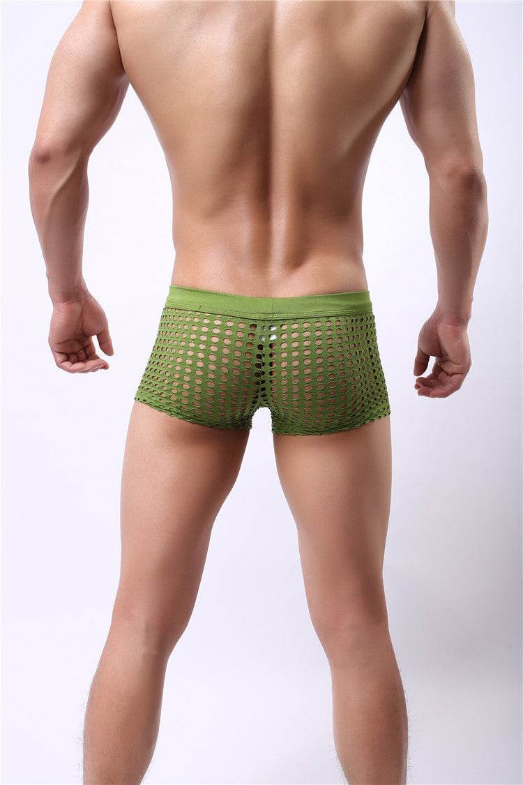 Mesh boxer briefs hollowed out - Mubimart
