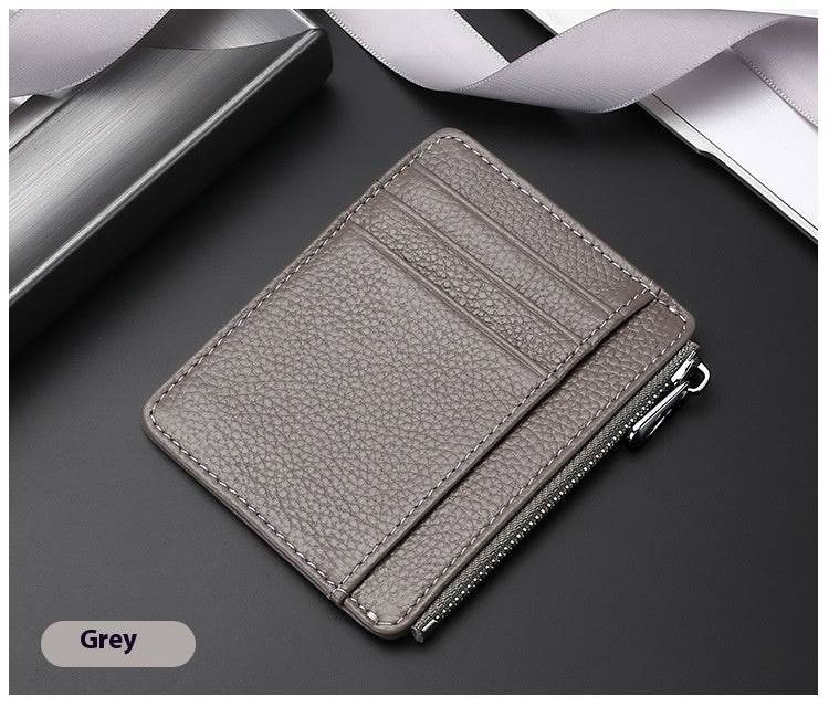 Leather Card Holder First Layer Cowhide Card Holder - Mubimart