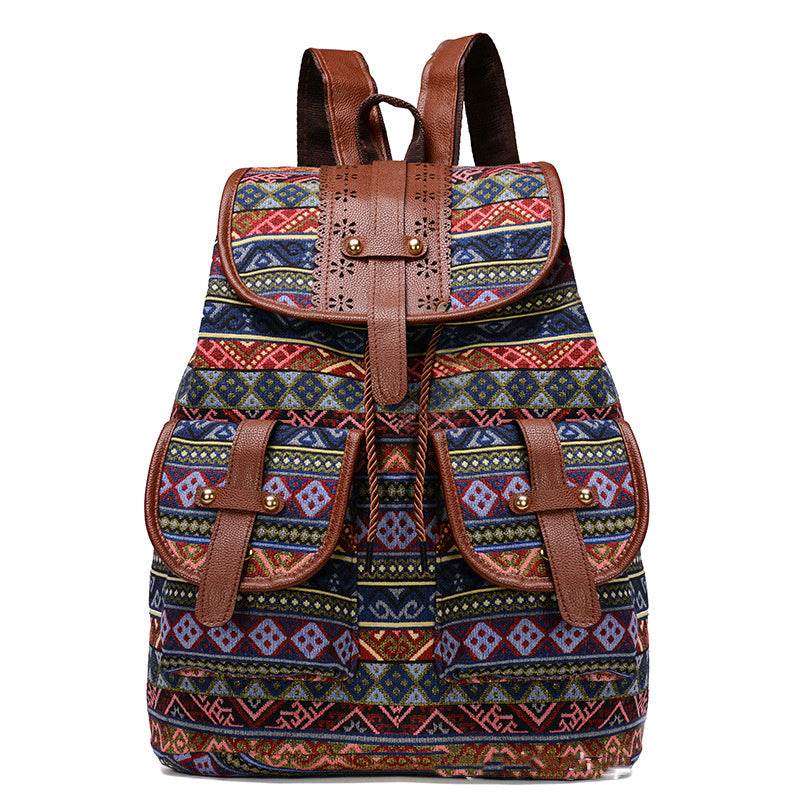 Ethnic style backpack women bag - Mubimart