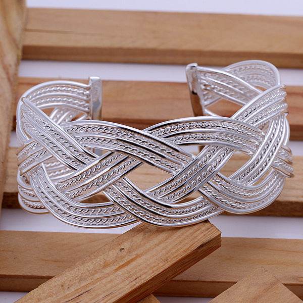 Silver Bangle Bracelet - Mubimart