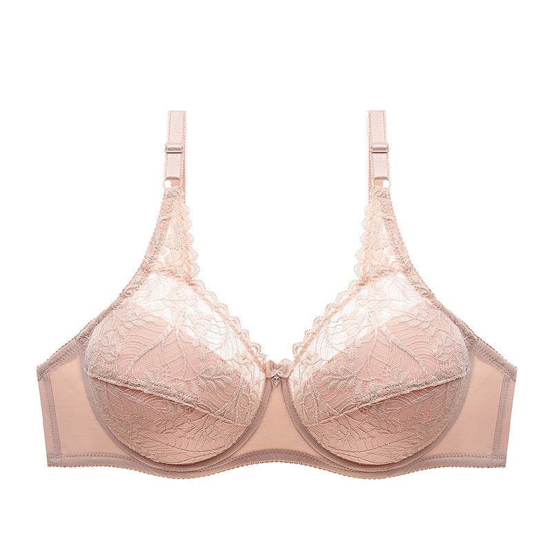 Plus Size Ultra-thin Mold Cup Cotton Bra - Mubimart