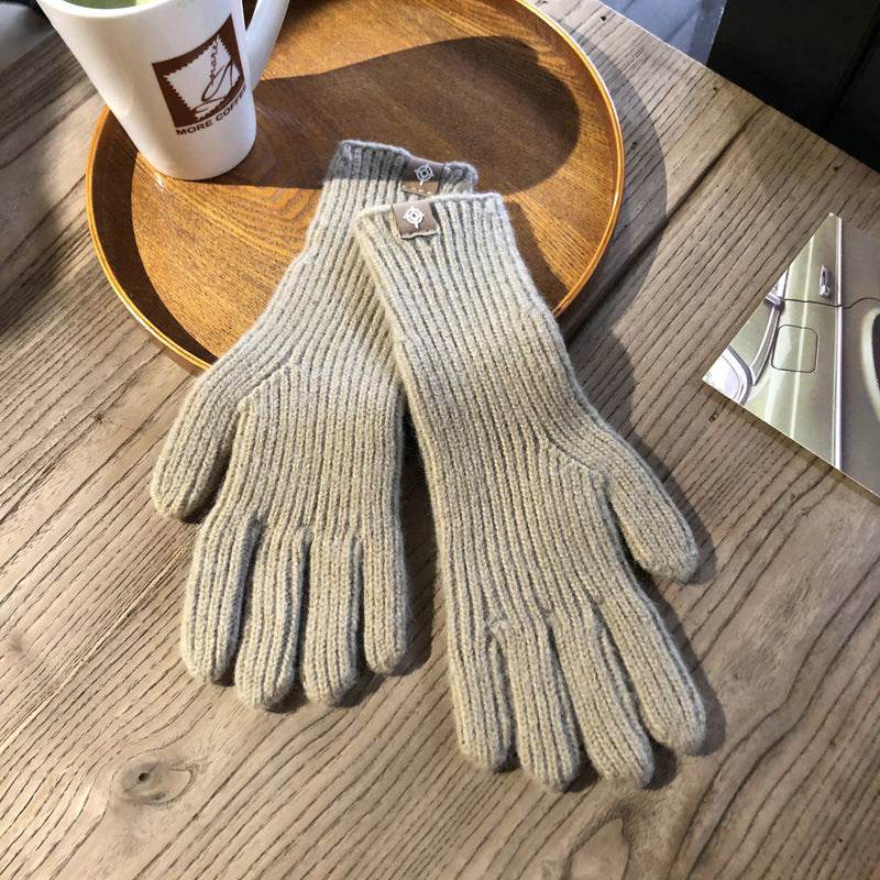 Winter Solid Color Knitted Gloves For Men And Women - Mubimart