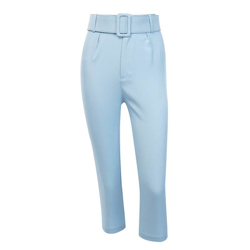 Women's slim Capris with high waist casual pants - Mubimart