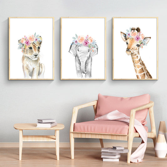 Cartoon animal decorative painting