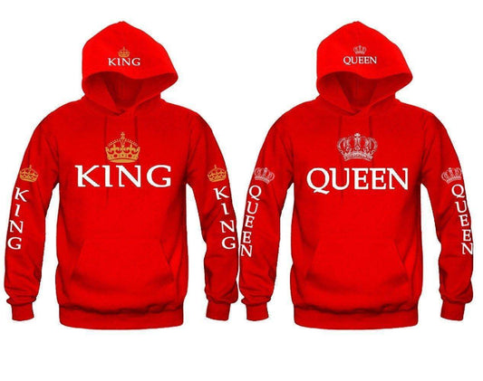 Blue King & Queen Hoodies - Mubimart