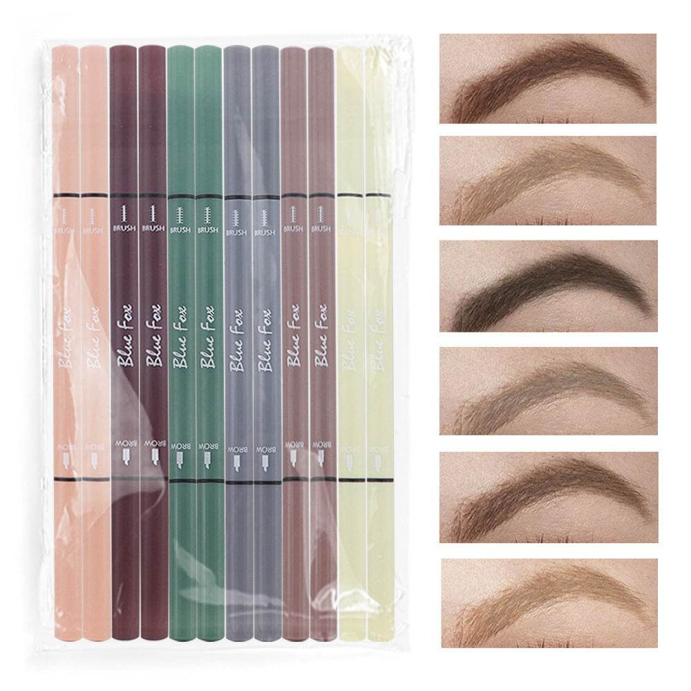 Ultra-fine Double-headed Eyeliner Eyebrow Pencil Rotatable - Mubimart