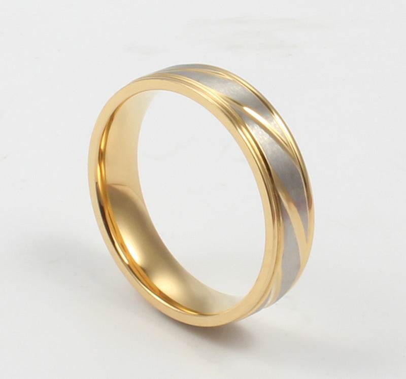 Classic Wedding Ring For Women Men Gold Color - Mubimart