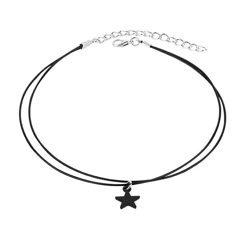Double Harajuku Necklace Short Clavicle Chain Women - Mubimart