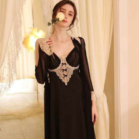 Women's Fashion Simple Nightgown Loungewear Set - Mubimart