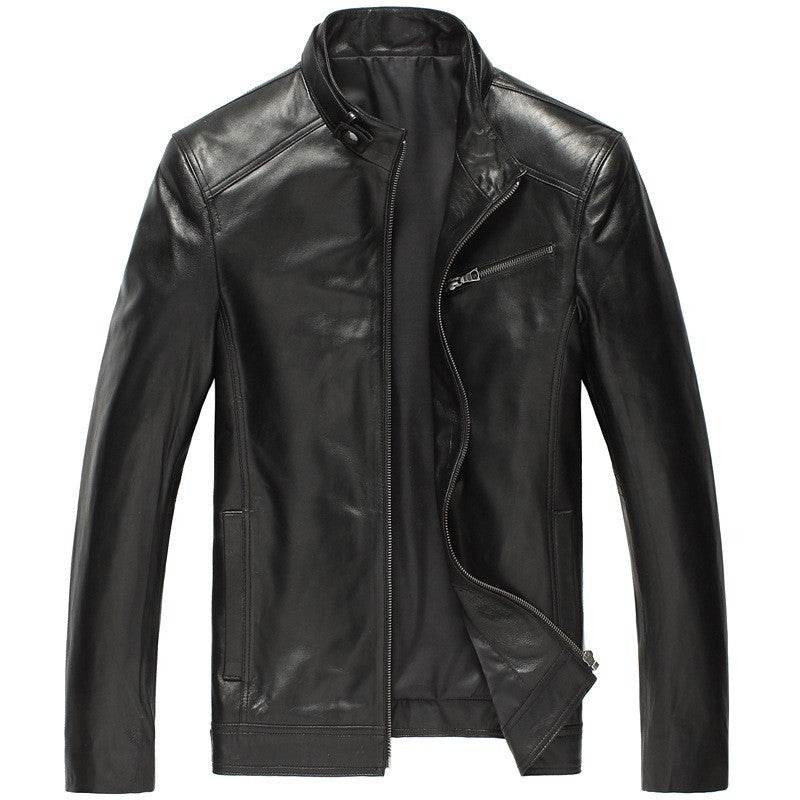 Men's leather leather jacket - Mubimart