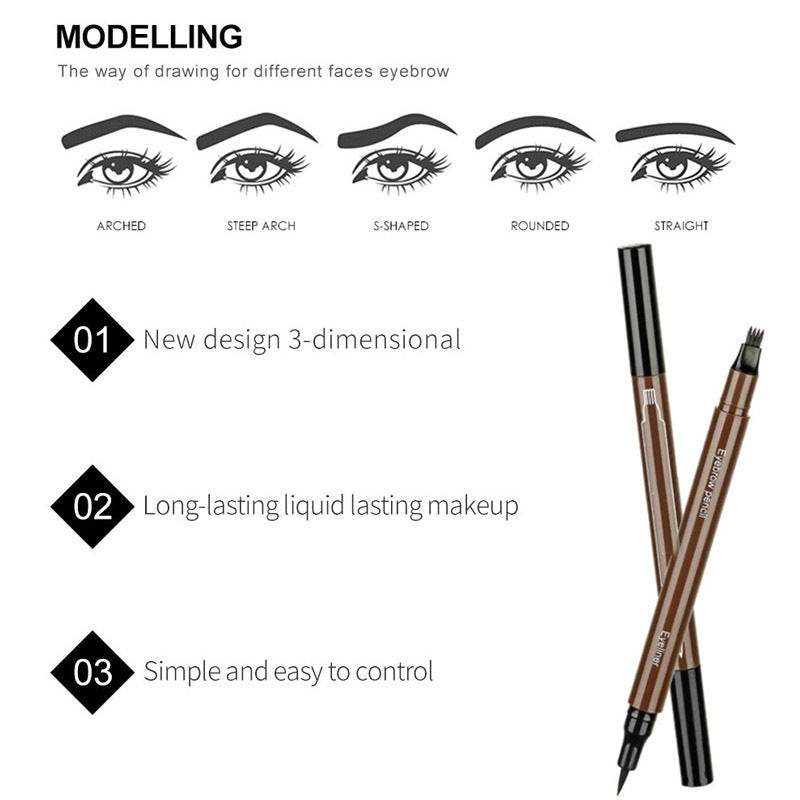 Double-tip eyebrow pencil eyeliner - Mubimart