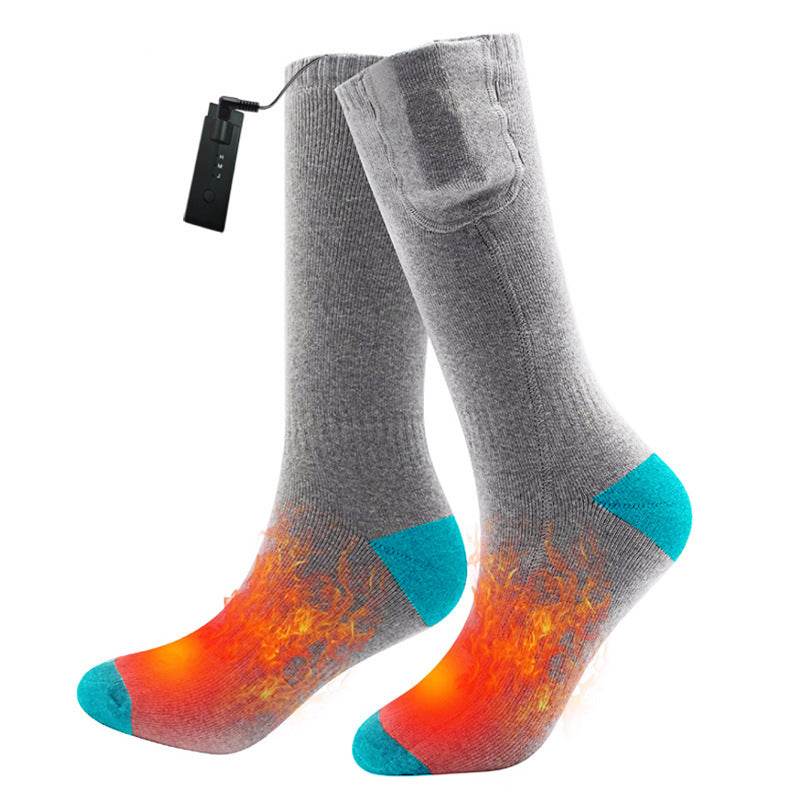 Electric heating socks heating socks electric heating socks heating foot warmer charging foot warming socks - Mubimart