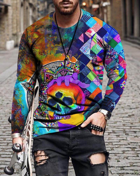 Mens Letter Crew Neck Slim Fit Casual Print T Shirt - Mubimart