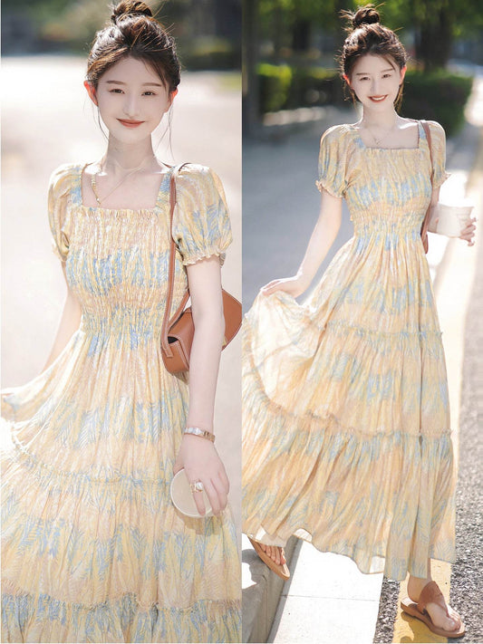 Floral Slip Dress Stringy Selvedge Dress Women - Mubimart