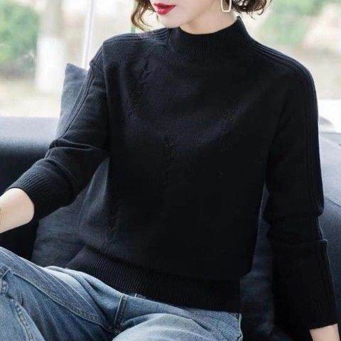 Plus Size Women's Cute Young Trendy Long-sleeve Loose Casual Sweater Top - Mubimart