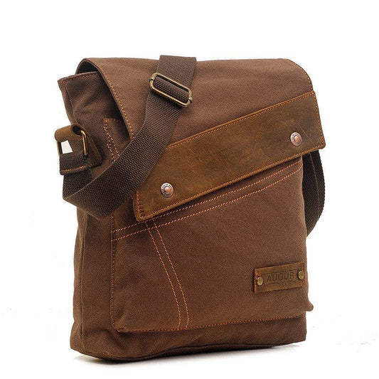 Canvas bag men and women vertical crossbody bag shoulder bag retro - Mubimart