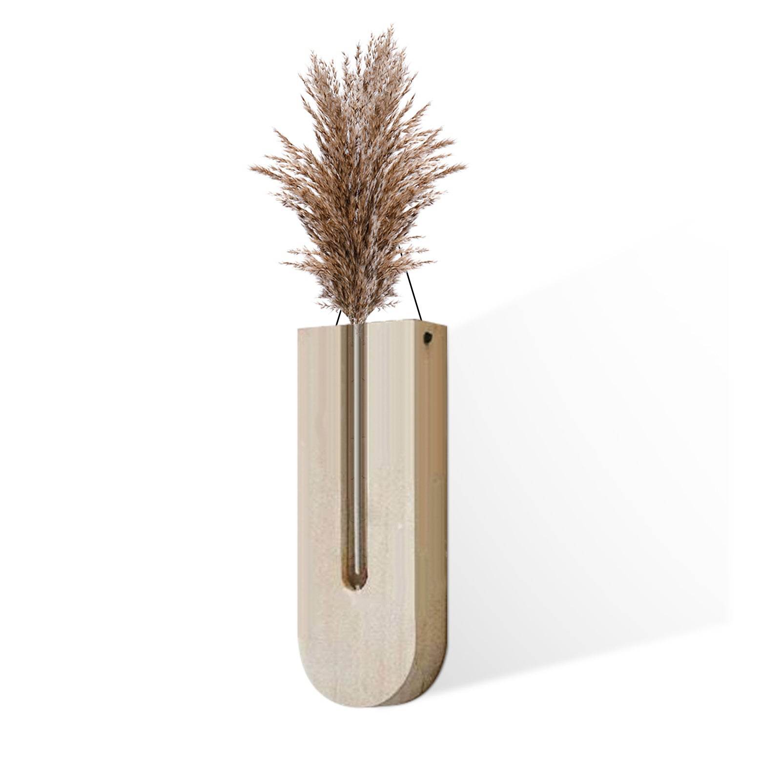 Indoor Wall Hanging Planter Wooden Vase - Mubimart